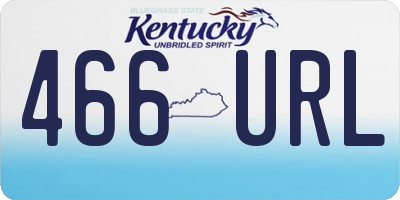 KY license plate 466URL