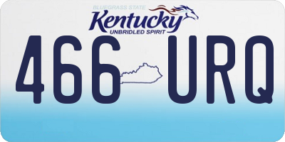 KY license plate 466URQ