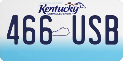 KY license plate 466USB
