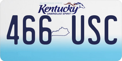 KY license plate 466USC