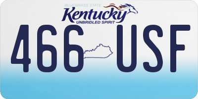 KY license plate 466USF