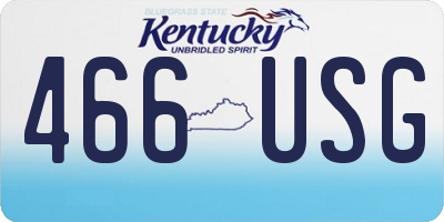 KY license plate 466USG