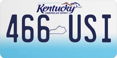 KY license plate 466USI