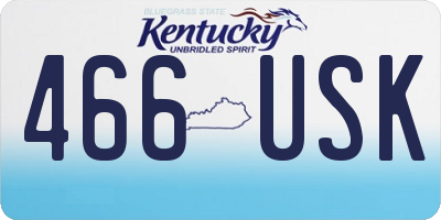 KY license plate 466USK
