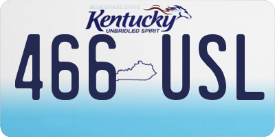 KY license plate 466USL