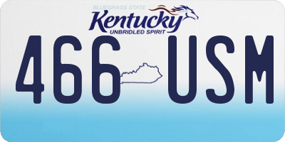 KY license plate 466USM