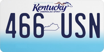 KY license plate 466USN