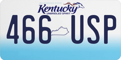 KY license plate 466USP