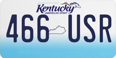 KY license plate 466USR