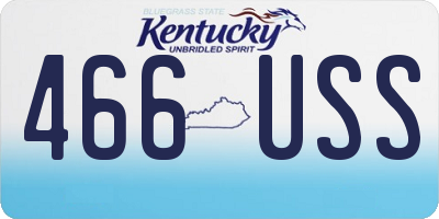 KY license plate 466USS