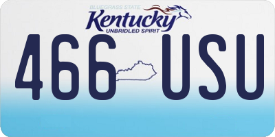 KY license plate 466USU