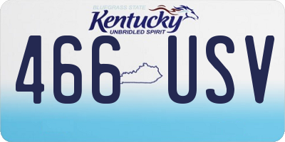 KY license plate 466USV