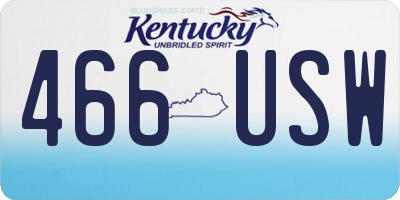KY license plate 466USW