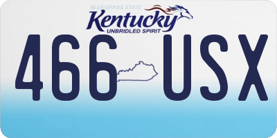 KY license plate 466USX