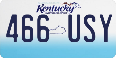 KY license plate 466USY