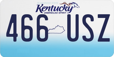 KY license plate 466USZ