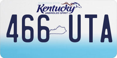 KY license plate 466UTA