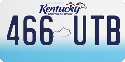 KY license plate 466UTB