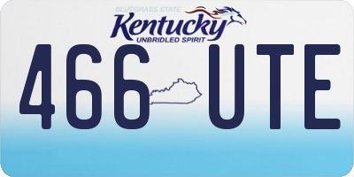 KY license plate 466UTE