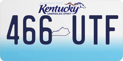 KY license plate 466UTF