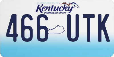 KY license plate 466UTK