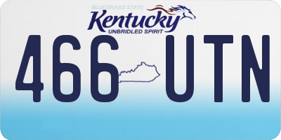 KY license plate 466UTN