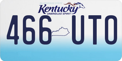 KY license plate 466UTO