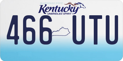 KY license plate 466UTU