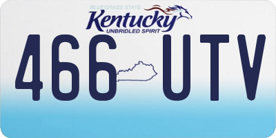 KY license plate 466UTV