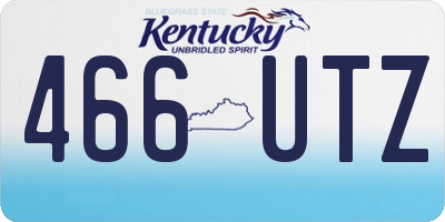 KY license plate 466UTZ