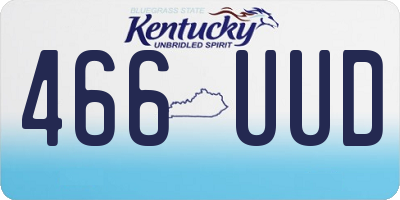 KY license plate 466UUD