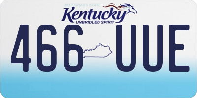 KY license plate 466UUE