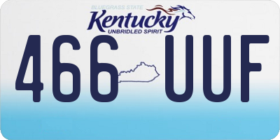 KY license plate 466UUF