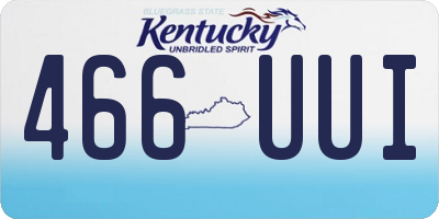 KY license plate 466UUI