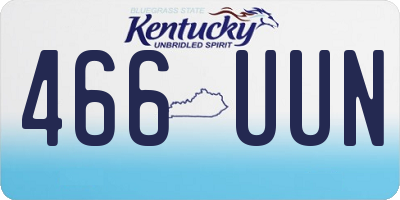 KY license plate 466UUN