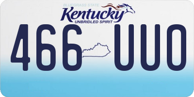 KY license plate 466UUO