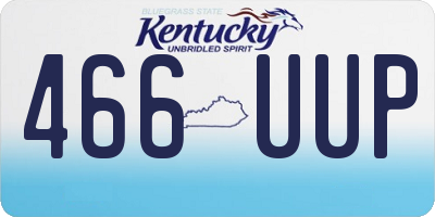 KY license plate 466UUP