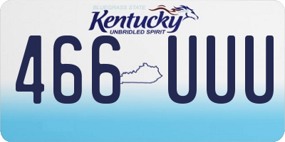 KY license plate 466UUU