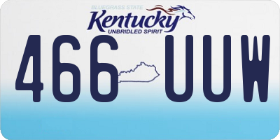 KY license plate 466UUW