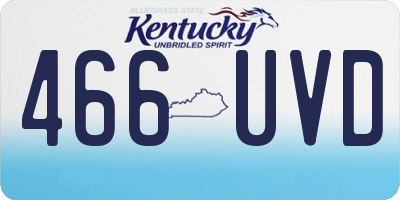 KY license plate 466UVD