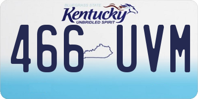 KY license plate 466UVM