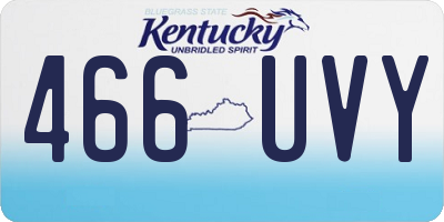 KY license plate 466UVY