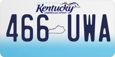 KY license plate 466UWA