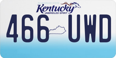 KY license plate 466UWD