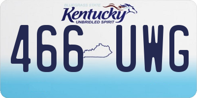 KY license plate 466UWG