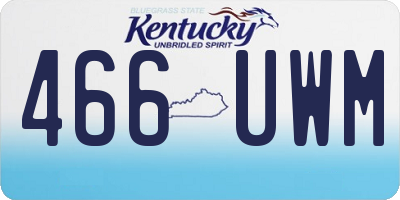 KY license plate 466UWM