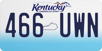 KY license plate 466UWN