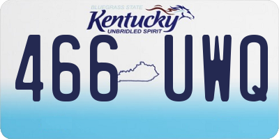 KY license plate 466UWQ