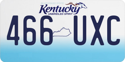 KY license plate 466UXC