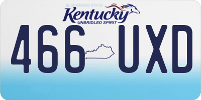 KY license plate 466UXD